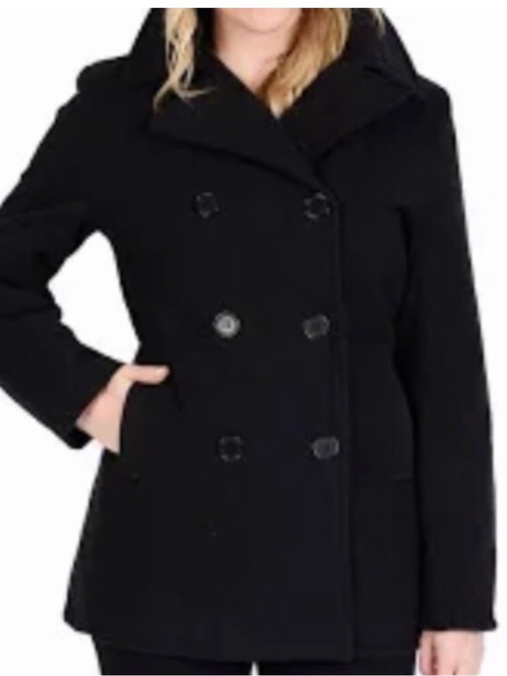 Old Navy Black Double-Breasted Women's Peacoat